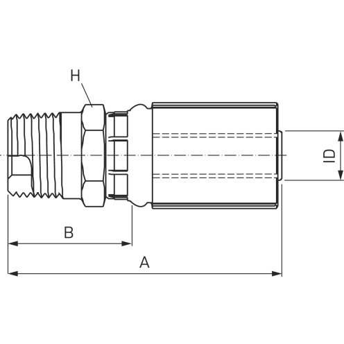 Hydraulikarmatur MegaCrimp® BSPT MBSPT