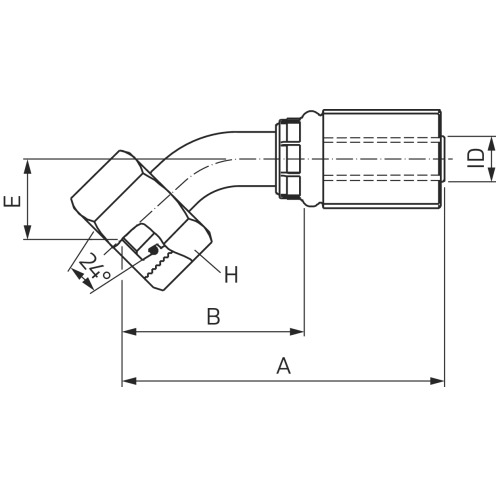 Hydraulikarmatur MegaCrimp® DIN 24° FDHORX45
