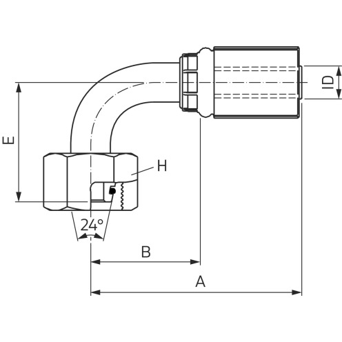 Hydraulikarmatur MegaCrimp® DIN 24° FDHORX90