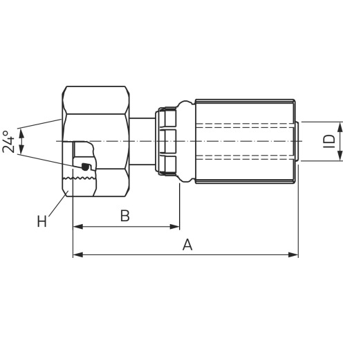 Hydraulikarmatur MegaCrimp® DIN 24° FDHORX