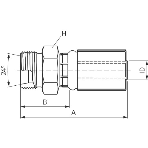 Hydraulikarmatur MegaCrimp® DIN 24° MDH