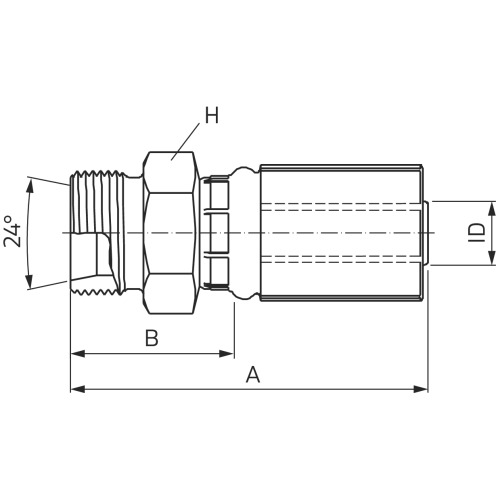 Hydraulikarmatur MegaCrimp® DIN 24° MDL