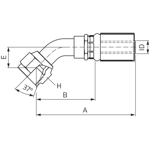 Hydraulikarmatur MegaCrimp® JIC 37° FJX45