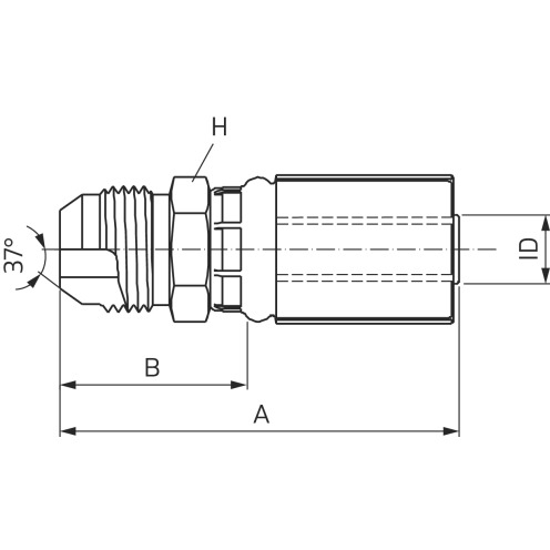 Hydraulikarmatur MegaCrimp® JIC 37° MJ