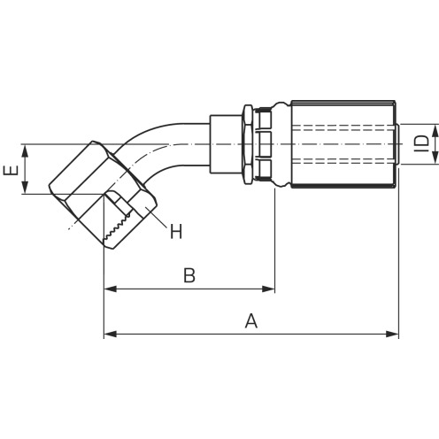 Hydraulikarmatur MegaCrimp® SAE FFORX45S