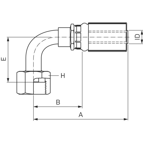 Hydraulikarmatur MegaCrimp® SAE FFORX90M