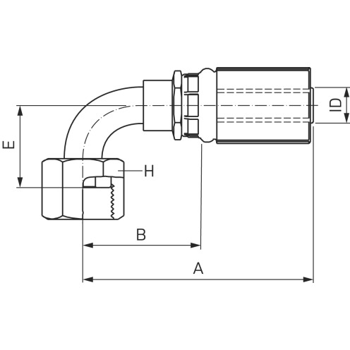 Hydraulikarmatur MegaCrimp® SAE FFORX90S