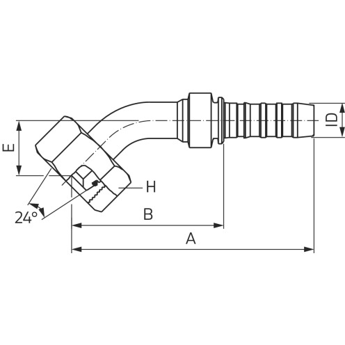 Hydraulikarmatur GlobalSpiral™ DIN 24° FDHORX45