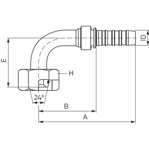 Hydraulikarmatur GlobalSpiral™ DIN 24° FDLORX90
