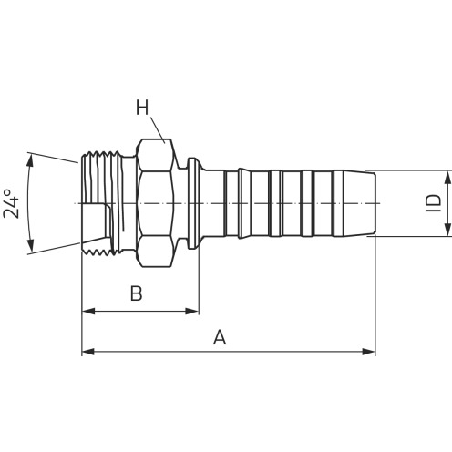 Gates Hydraulikarmatur GlobalSpiral™ DIN 24° MDL