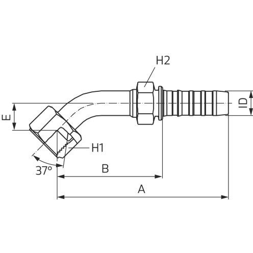 Hydraulikarmatur GlobalSpiral™ JIC 37° FJX45
