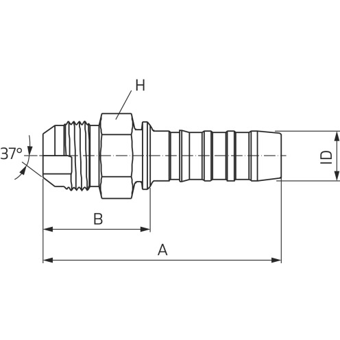 Hydraulikarmatur GlobalSpiral™ JIC 37° MJ