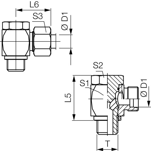 Hochdruck-Schwenkverschraubung WH-M, OMD, Parker