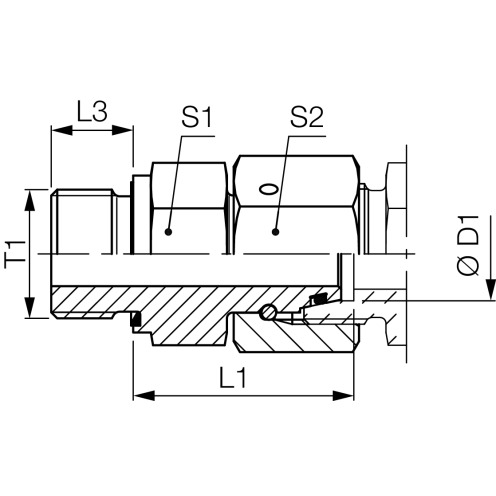 Gerader Aufsteckstutzen EGE-M-ED, Parker