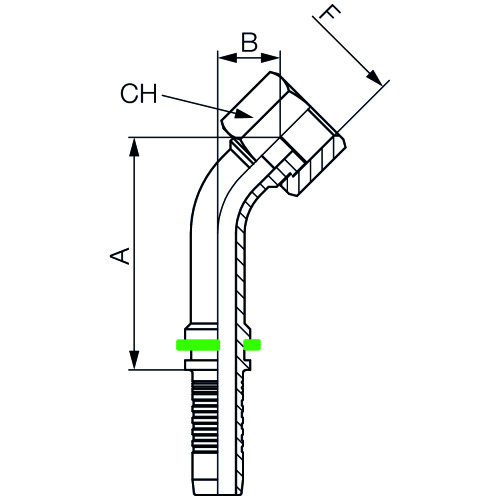 FB Group Hydrauliknippel ORFS 45°