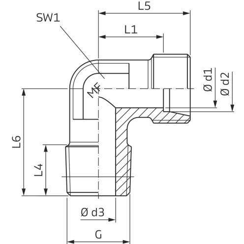 Winkel-Einschraubverschraubung WE-M, kegelig, OMD, STAUFF®