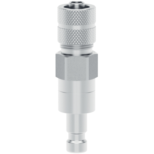 Stecknippel CleanConnect® ESMCE DN 2,7 mit Schlauch-Quetschverschraubung, Edelstahl