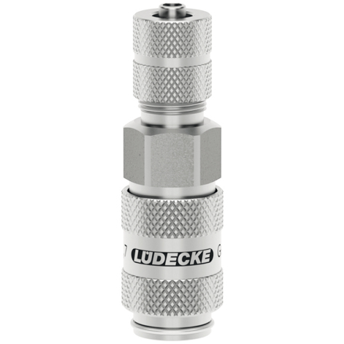 Schnellverschlussklupplung CleanConnect® ESMCE DN 2,7 mit Schlauch-Quetschverschraubung, Edelstahl