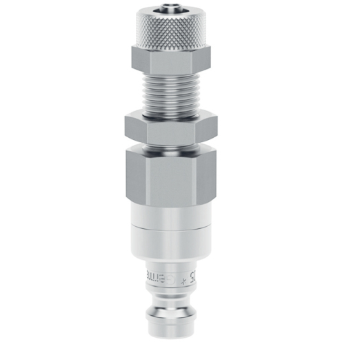 Stecknippel CleanConnect® ESME DN 5 mit Schlauch-Quetsch- und Schottverschraubung, Edelstahl
