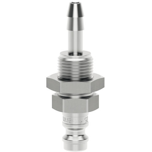 Stecknippel CleanConnect® ESME DN 5 mit Tülle und Schottverschraubung, Edelstahl