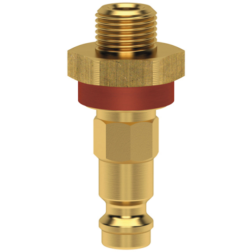Stecknippel ESMK DN 5 mit AG, Steck- und Farbkodierung, Messing blank