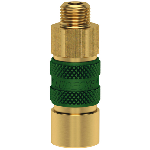Sicherheits-Schnellverschlusskupplung ESMK DN 5 mit G-AG, Steck- und Farbkodierung, Messing blank
