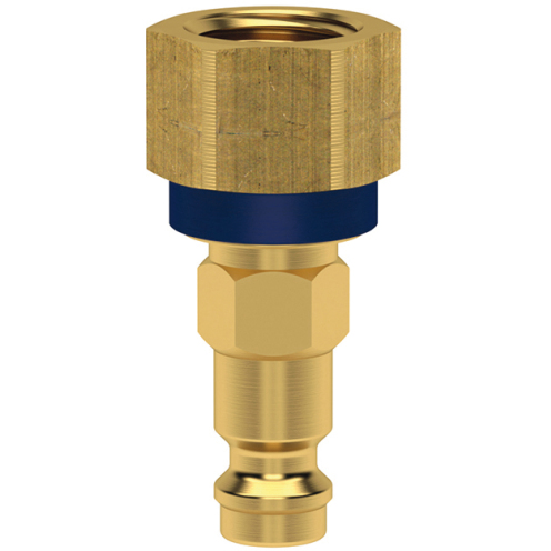 Stecknippel ESMK DN 5 mit IG, Steck- und Farbkodierung, Messing blank