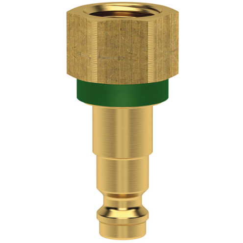Stecknippel ESMK DN 5 mit IG, Steck- und Farbkodierung, Messing blank