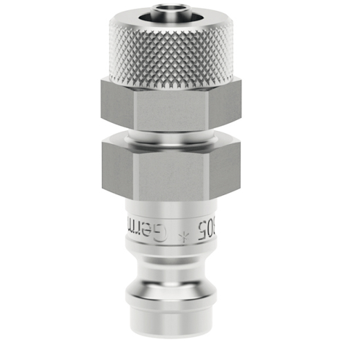 Stecknippel CleanConnect® ESME DN 5 mit Schlauch-Quetschverschraubung, Edelstahl