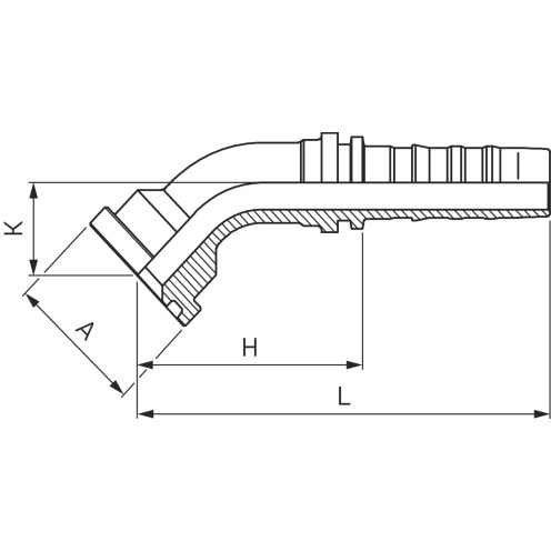 Hochdruck-Flanscharmatur IL BRL 45°, SFL 45°