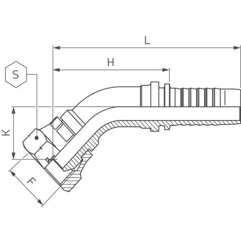 Schlaucharmatur DKM 45°