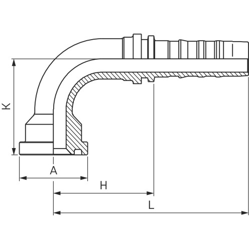 Hochdruck-Flanscharmatur IL BRS 90°, SFS 90°