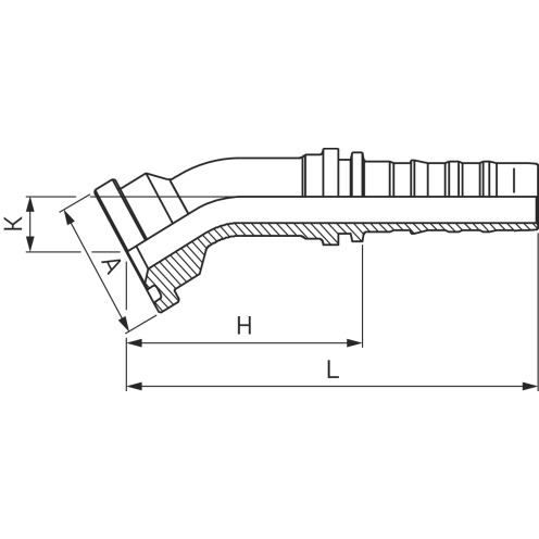 Tieffe Hochdruck-Flanscharmatur IL BRS 30°, SFS 30°