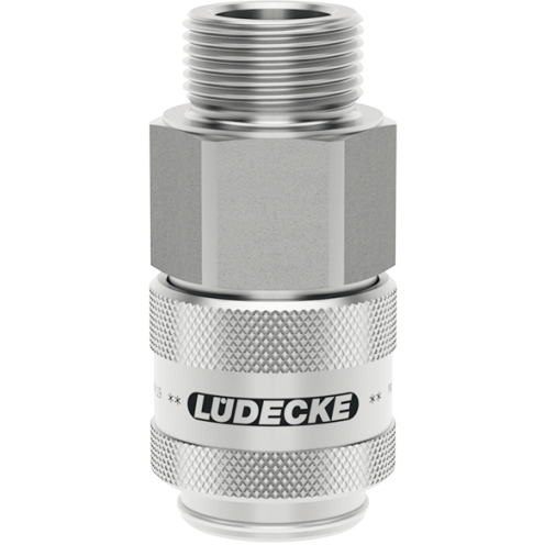 Volumen-Schnellverschlusskupplung CleanConnect® ESGE DN 19 mit G-AG, Edelstahl