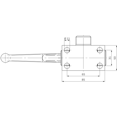 Pister 3/2-Wege-Kugelhahn DBK-S-L, L-Bohrung, schwere Reihe, mit Grundplatte