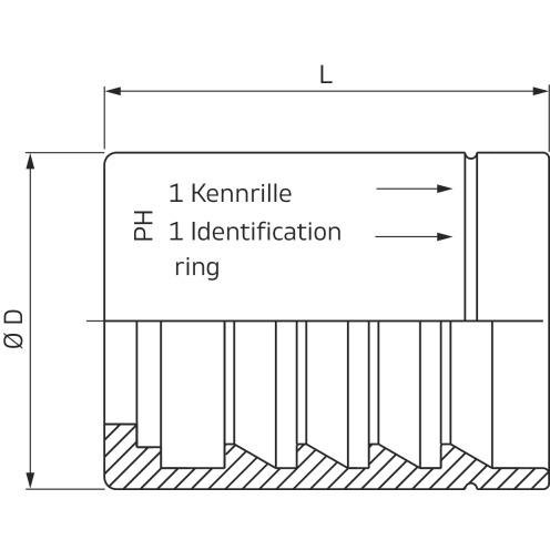 Nichtschälhülse K1, Edelstahl