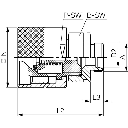 Stauff Schraubkupplung, Stecker, AG, metrisch