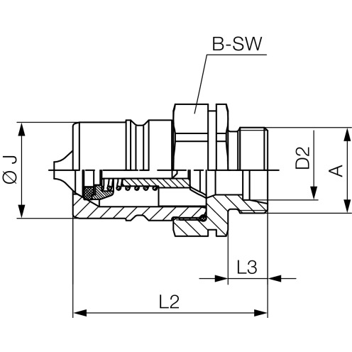 Stauff Push-Pull-Kupplung, Stecker, AG, metrisch