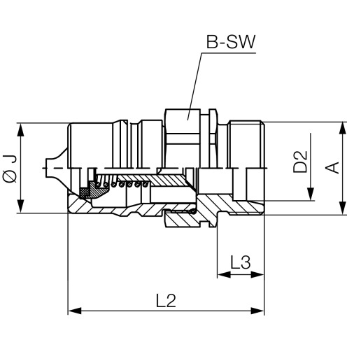 Stauff Push-Pull-Kupplung, Stecker, AG, metrisch