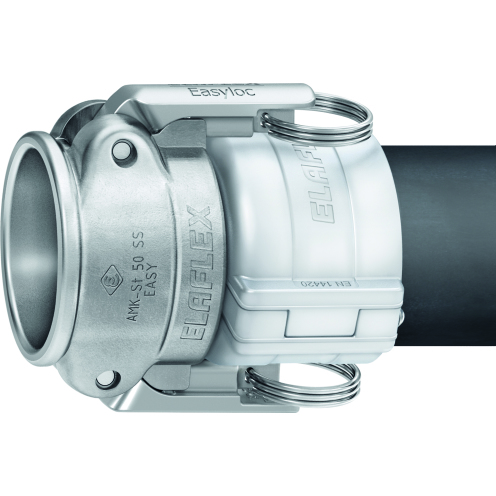 Sicherheits-Hebelarmkupplung EASYLOC® Mutterteil mit Tülle für Halbschaleneinband, Form CC, Edelstahl