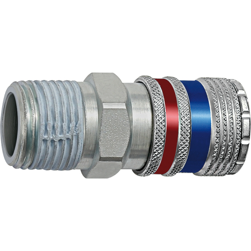 Sicherheits-Schnellverschlusskupplung 410 eSafe DN 10,4 mit R-AG, Messing/Stahl