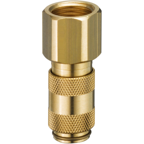 Schnellverschlusskupplung R20MS DN 2,7 mit IG, Messing blank