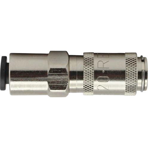 Schnellverschlusskupplung DN 5 mit Push-In, Messing vernickelt RDI
