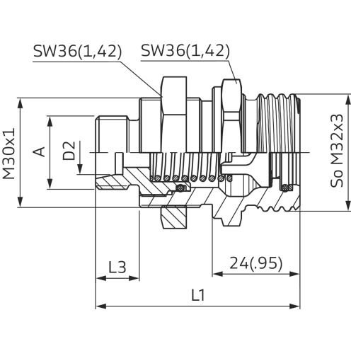 Stauff Rohrleitungskupplung, Muffe, AG