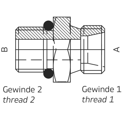 Gerader Einschraubstutzen AG/AG, UNF