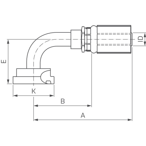 Gates Hydraulikarmatur MegaCrimp® SAE FL90S