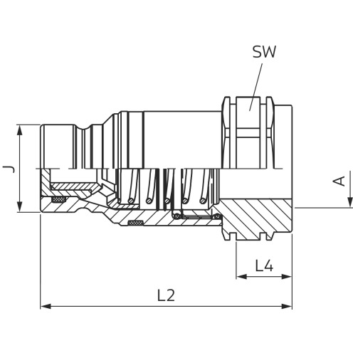 Flat-Face-Kupplung, Stecker, IG, UNF