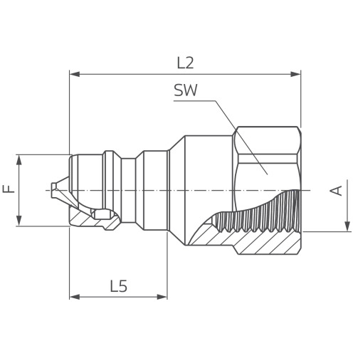 Push-Pull-Kupplung, Stecker, IG, NPTF, Serie IA