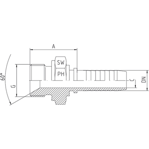 Hydrauliknippel AGR, Edelstahl