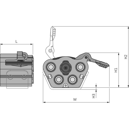 Multikupplung Multi-X GII Quattro 10, Kupplungsseite